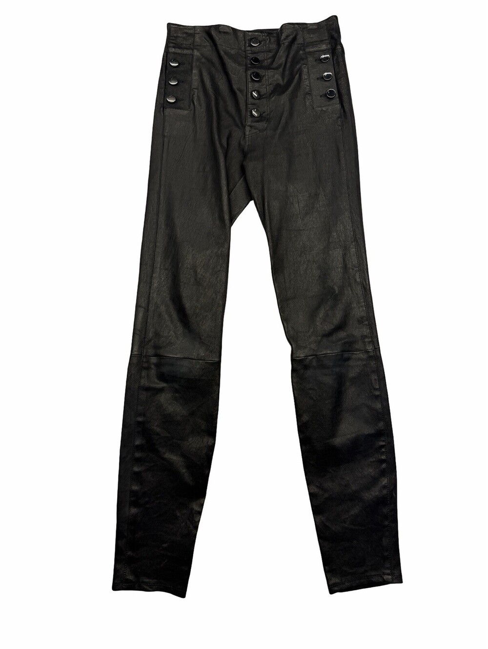 J Brand Natasha Leather High Rise Skinny Jeans Black Size 27 W